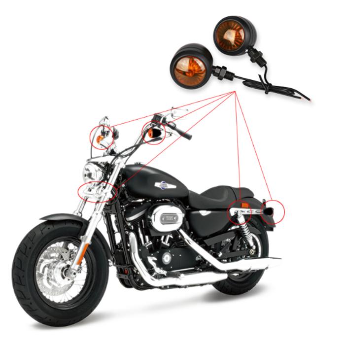 Urbanroad Amber Black Universal Led Motorcycle Turn Signals Indicators Bullet Turn Signal Light Lamp Blinkers Scooter Motor