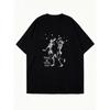 Abito Maglietta Oversize Nero Danza Scheletrica Grafica e Testo Dance Til Were Dead Streetwear Casual Moda Per Donna