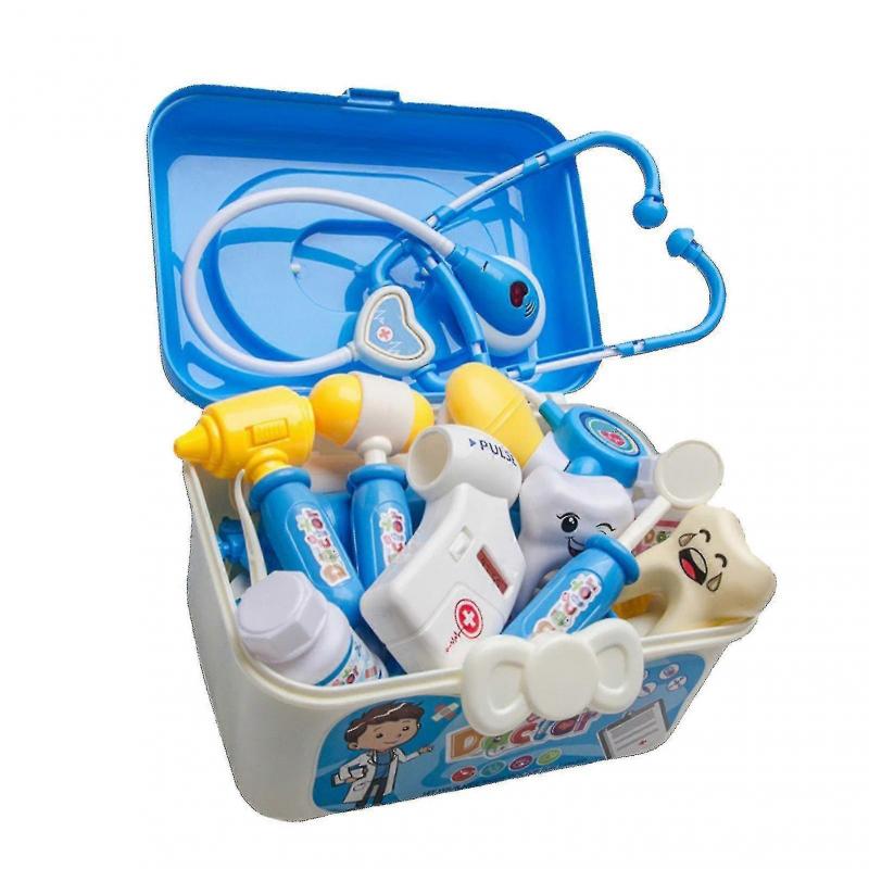 33pcs Kids Doctor Kit Blue Safe Durable Plastic Play With Imagination Kids Doctor Playset For Home School Education