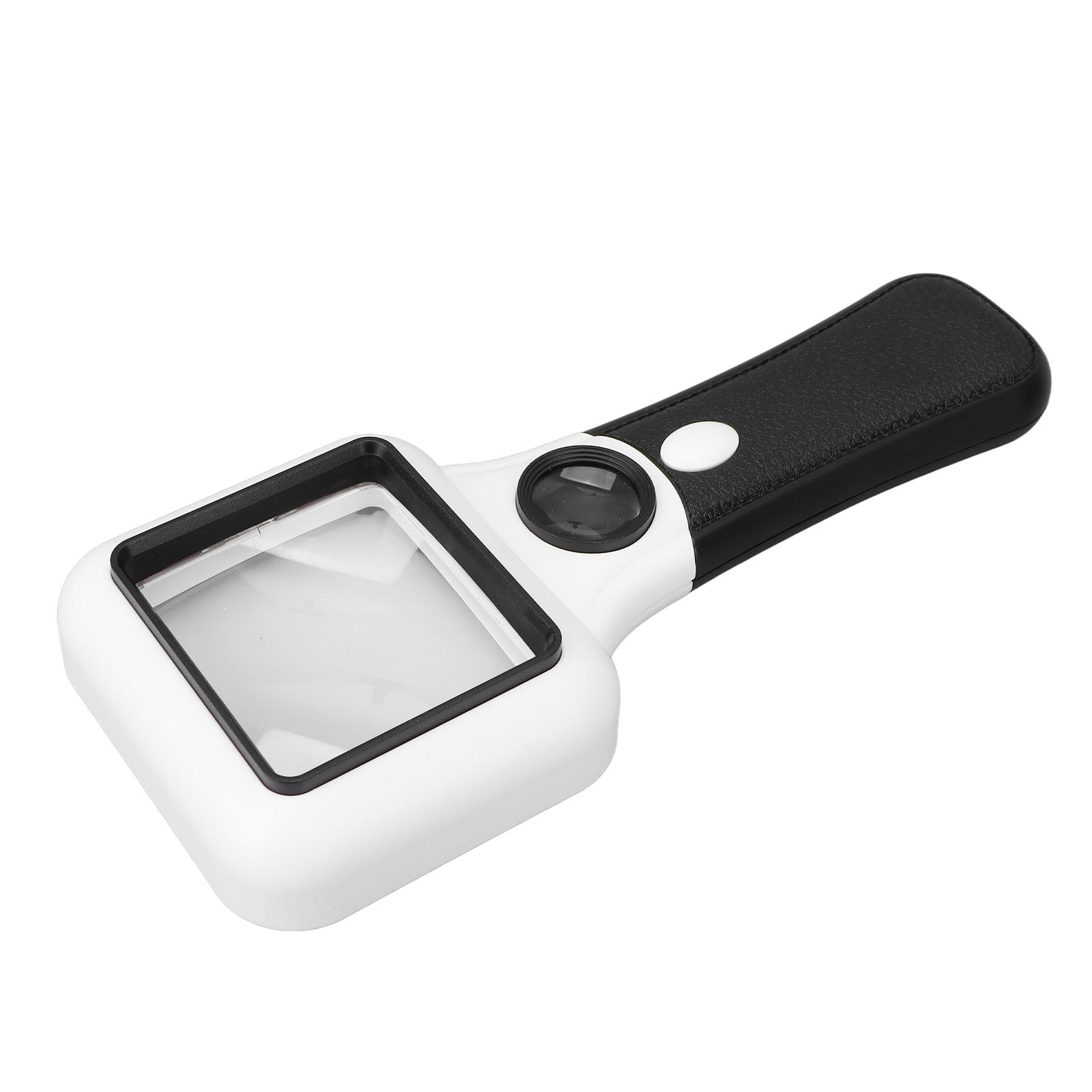 

5X 45X Handheld Magnifying Glass Reading Checking Money Identifying Jewellery Relics Magnifier with 3LED 1UV Lights for Seniors