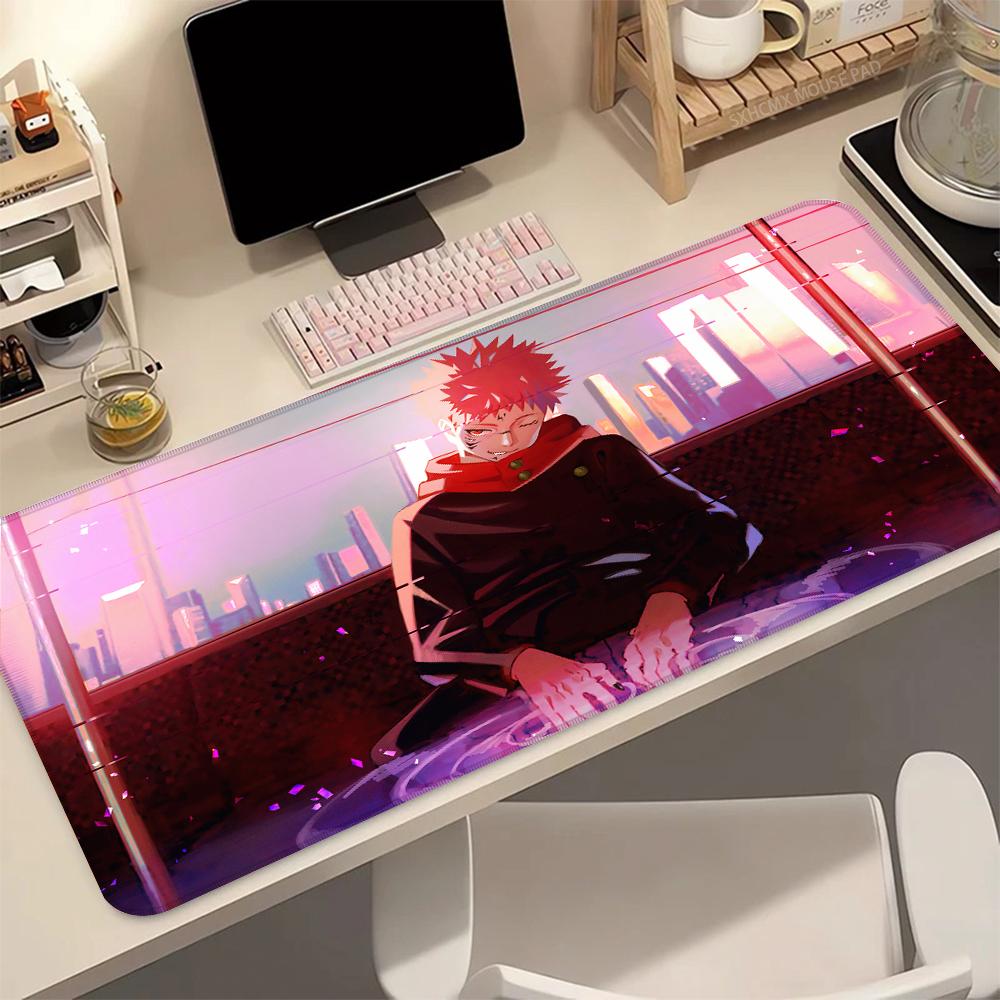 Anime J-Jujutsu K-Kaisen Sukuna XXL Grote Bureau Mat Muismat Gestikte Randen Waterdicht Computer Laptop Gaming Kantoor Bureau Decoratie 600x300x2mm