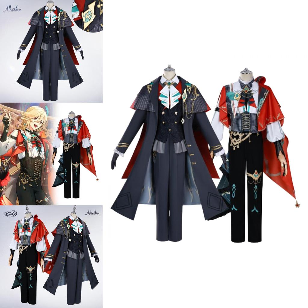 Genshin Impact Alhaitham Kaveh Cosplay Costume With Accessories For Game Role Play