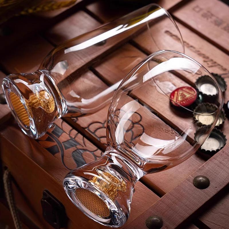 100ml/335ml/370ml Creative Crystal Gold Foil Wine Glass Exquisite Glass Cup Cocktail Glass Craft Beer Cup Party Bar Accessories