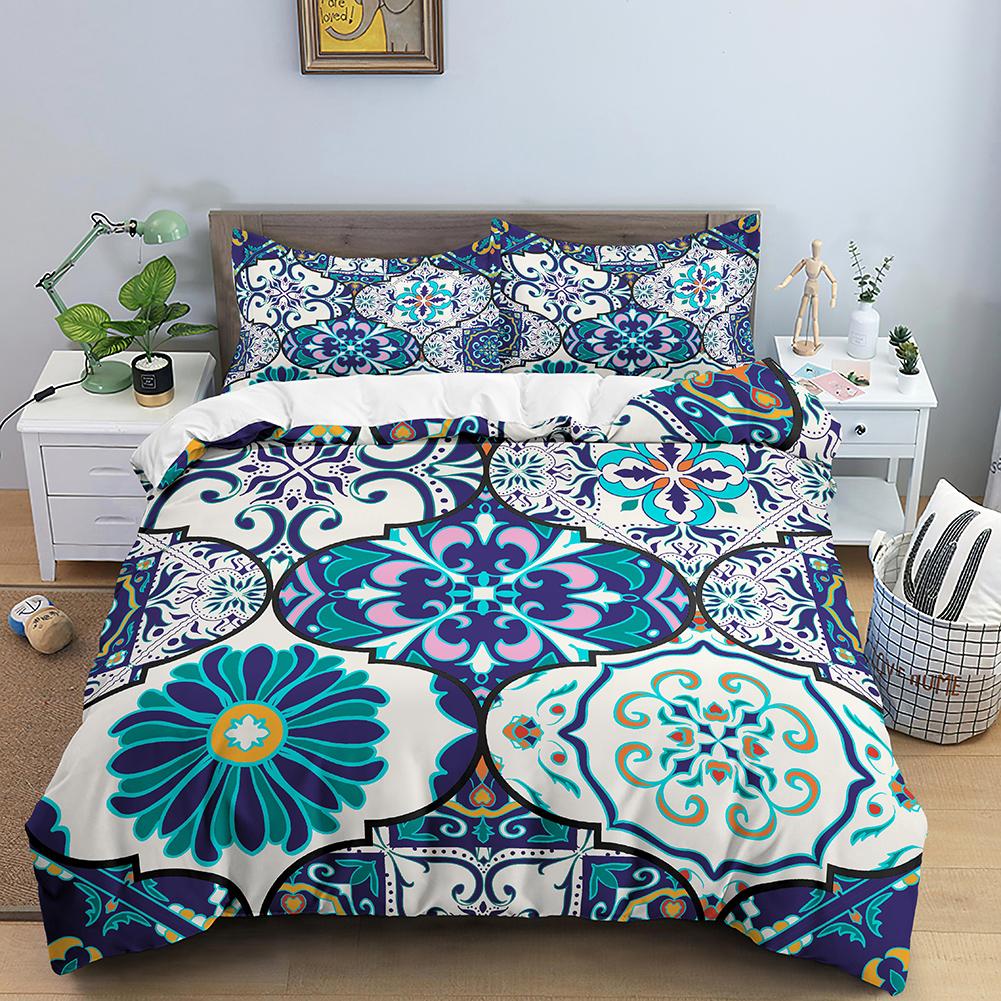 Bohemian Mandala Duvet Cover Boho Chic Hippie Bedding Mandala for Aducts Boys Girls Black White Bedroom Decoration Queen King