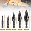 Hexagonal Spiral 1/4 3/8 1/2 5/8 3/4 Cobalt Containing Step Drill High-speed Steel Hole Opener Co Pagoda Drill Bit Cutting Tool