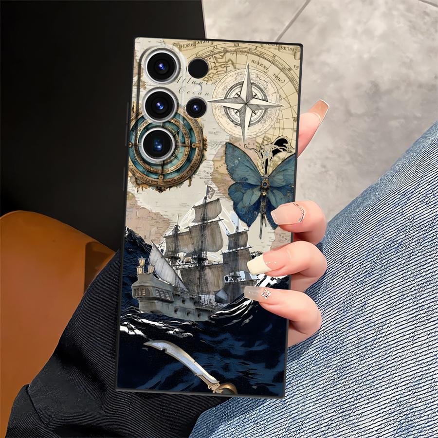 

Чехол для Samsung Galaxy S26 Ultra S25 Plus Note 20 8 9 10 S21 FE S20 Ultra S23 S10 S9 S24 Funda Чехол для телефона Ретро-узор Galaxy Note8