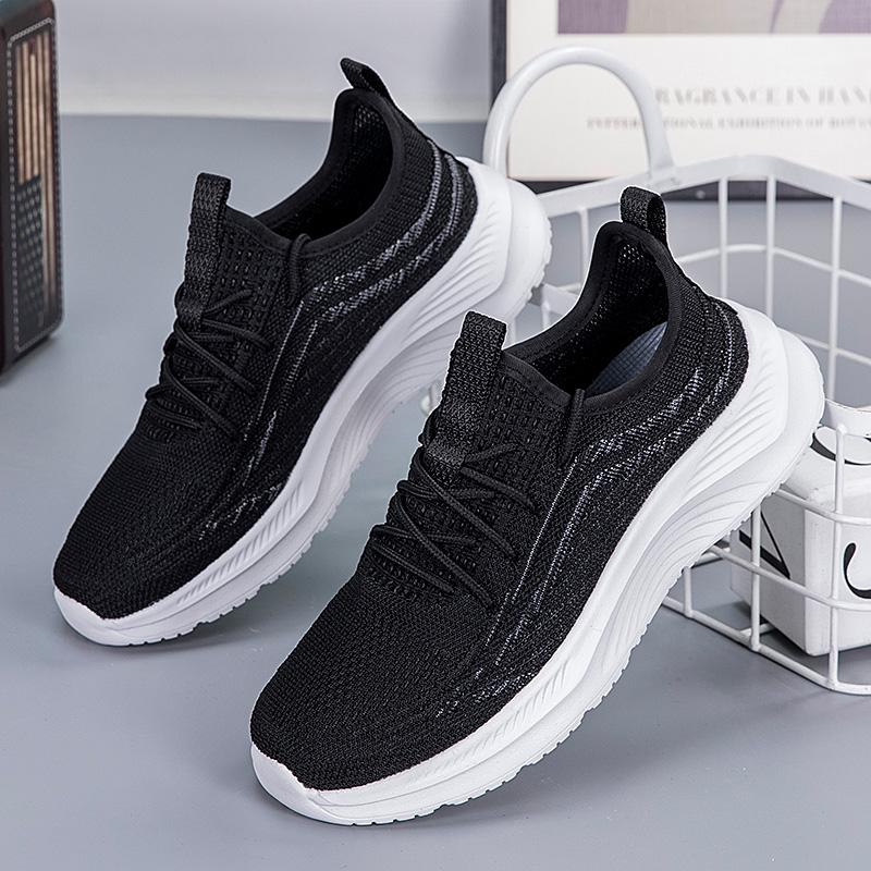 Women Casual Shoes 2025 Hot Sale Breathable Air Mesh Slip-on Female Sock Footwear Outdoor Sneakers Thick Bottom Platforms Big 43