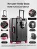 Expandable Color-block Suitcase with Transparent Wheels – Large, Durable, and Side-Opening Carry-On Trolley Case