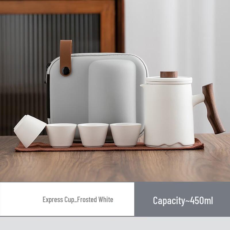 Portable Kung Fu Tea Set with 1 Pot & 4 Cups