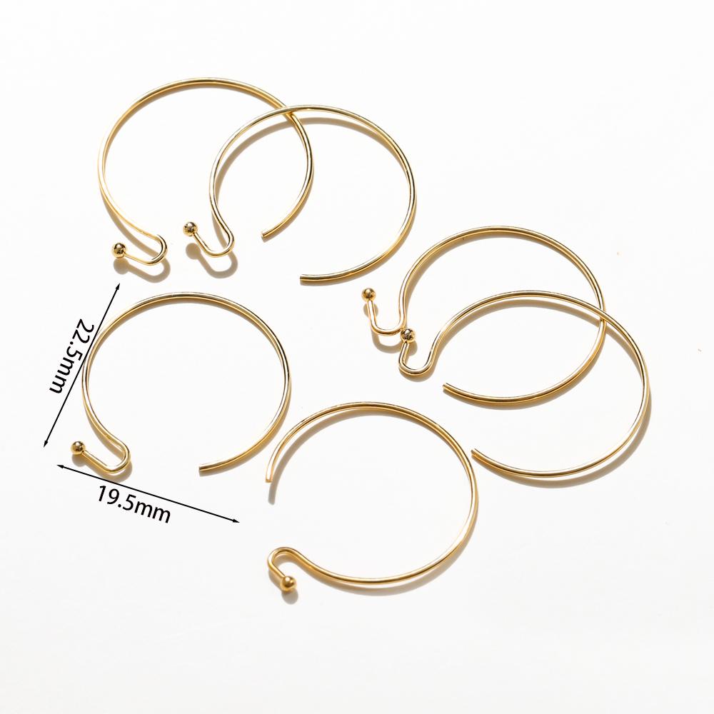 20pcs/lot 14K 18K Gold Plated Hoop Earring Hooks Ear Wire Findings For DIY Making Earrings Jewelry Accessories Wholesale