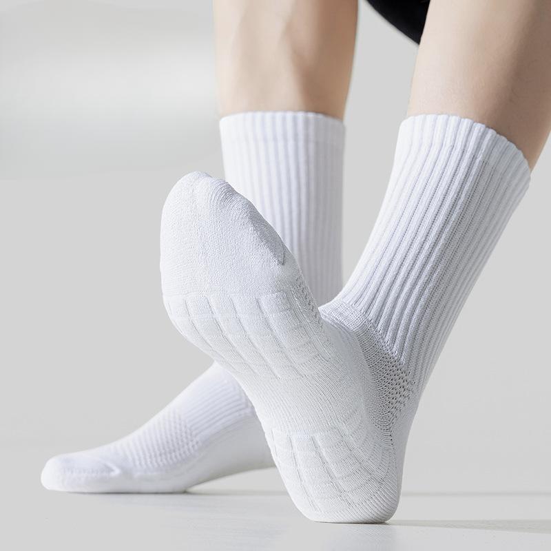 Men's Spring and Autumn Mesh Socks, Black and White Socks, Anti-drop and Sweat-absorbing Towel Socks
