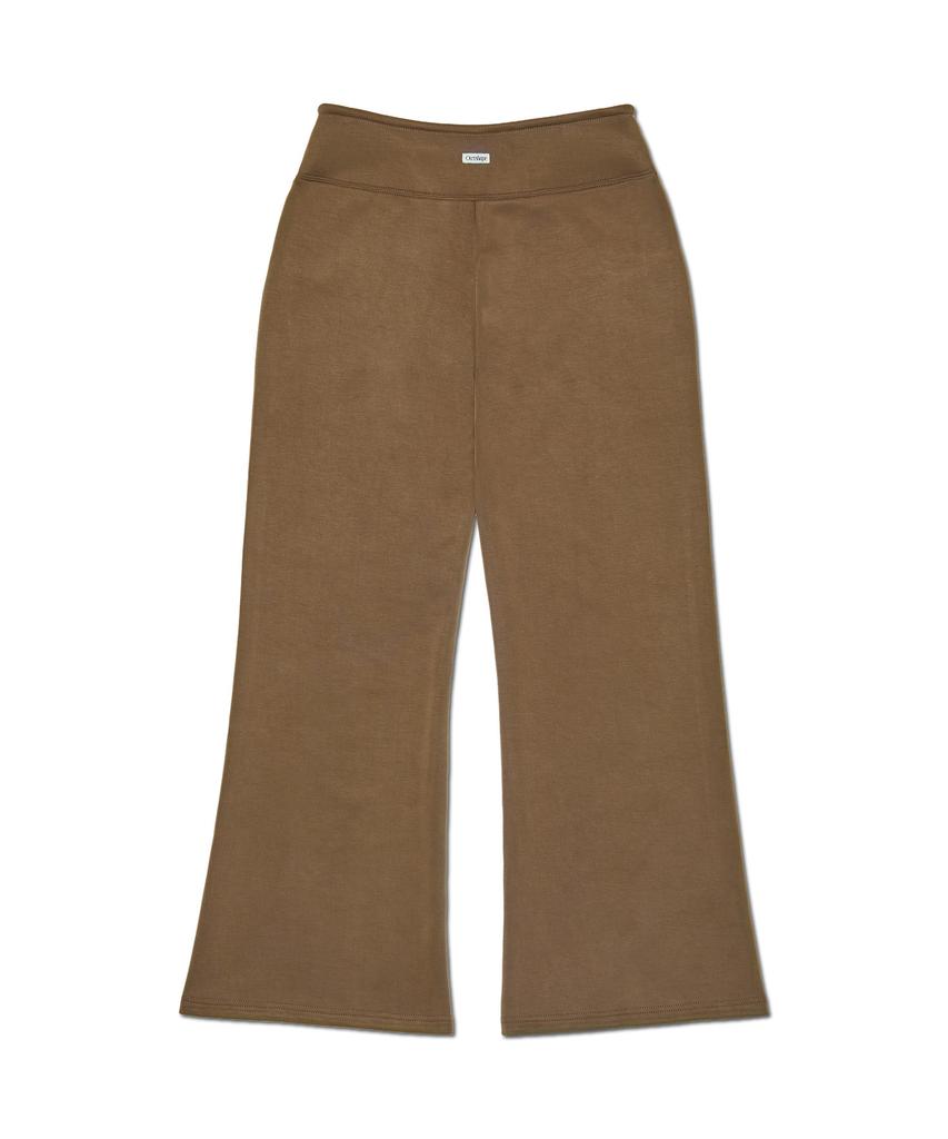 AWOSWEIB Wide Waist Straight Pants - Coffee Brown