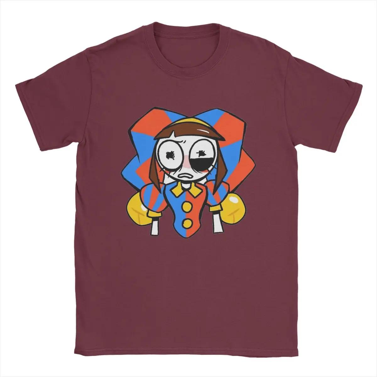 

Футболка Amazing Digital Circus для мужчин Pomni And Jax Cool Cotton Tee Shirt Round Neck Short Sleeve T Shirts Summer Clothing XXXXXL бордовый