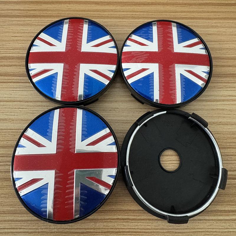 4pcs 56mm 60mmUniversal Car Wheel Center Cover Hub Cap Union Jack Badge Sticker Replacement