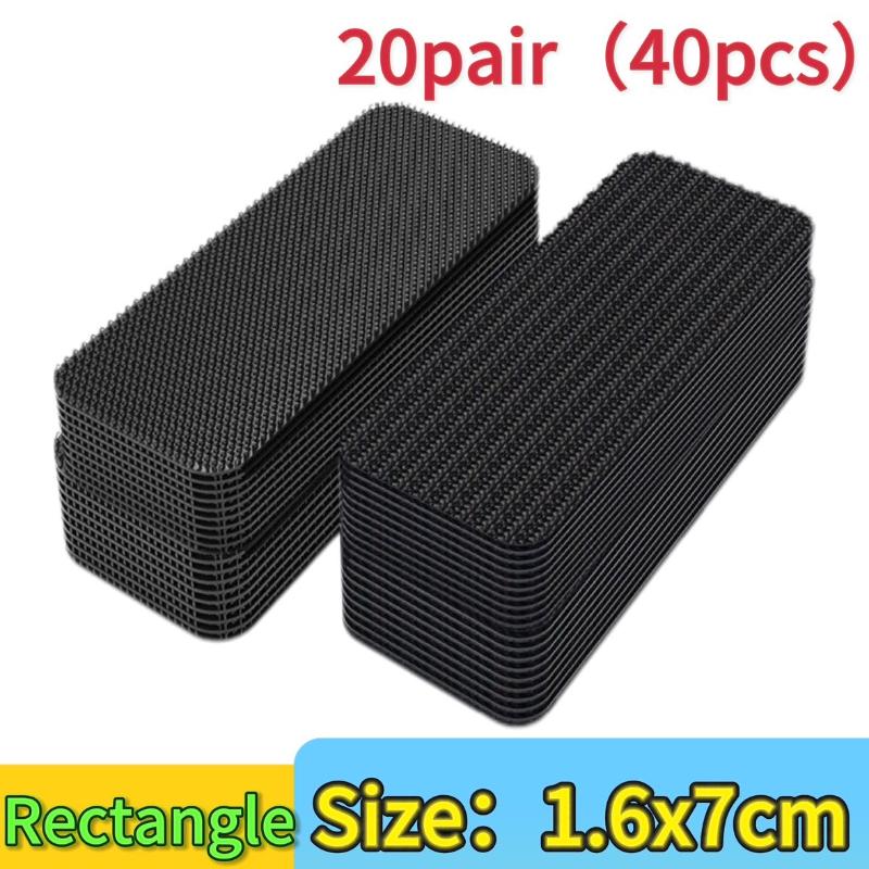 Strong Carpet Fixing Stickers Self-adhesive Touch Fastener Grip Tape Black Pad Double Faced Mat Fixed Patch Home Floor Anti Skid