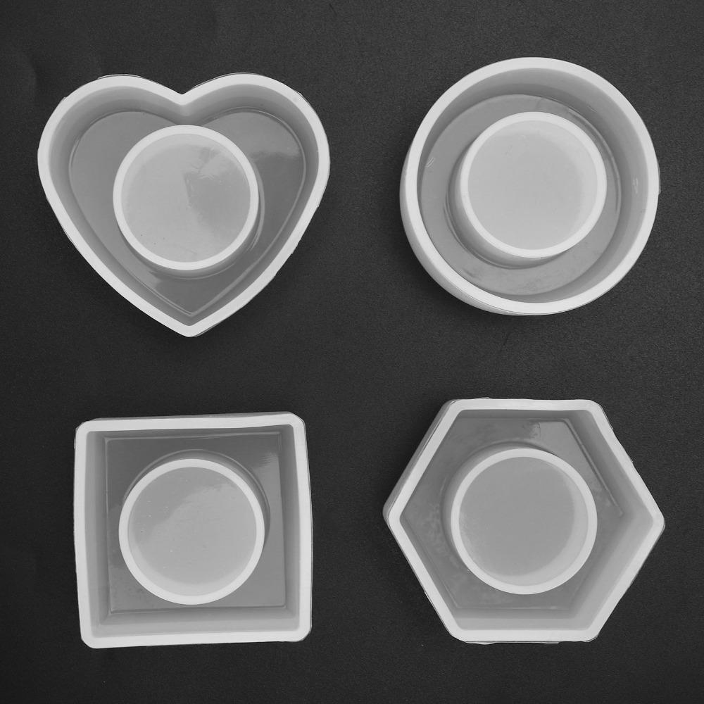 4pcs Hexagon Resin Mold Square Resin Casting Mold Jewelry Tools Silicone Mold Parties