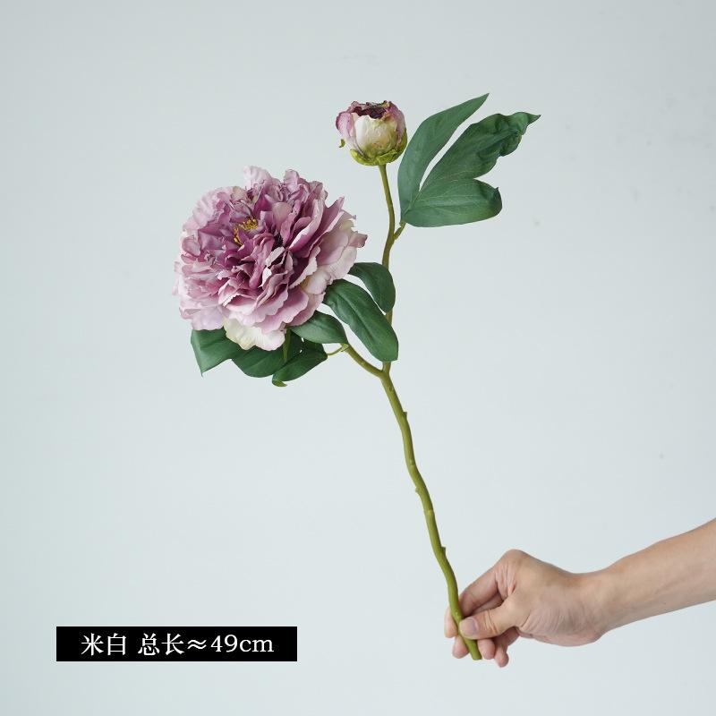 Retro home living room decoration flower arrangement oil painting peony simulation fake flower