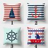 Sailor Pillowcase Square Sofa Pillowcase Peach Skin Pillowcase Marine Themed Cushion Cover Home Decor Pillowcase
