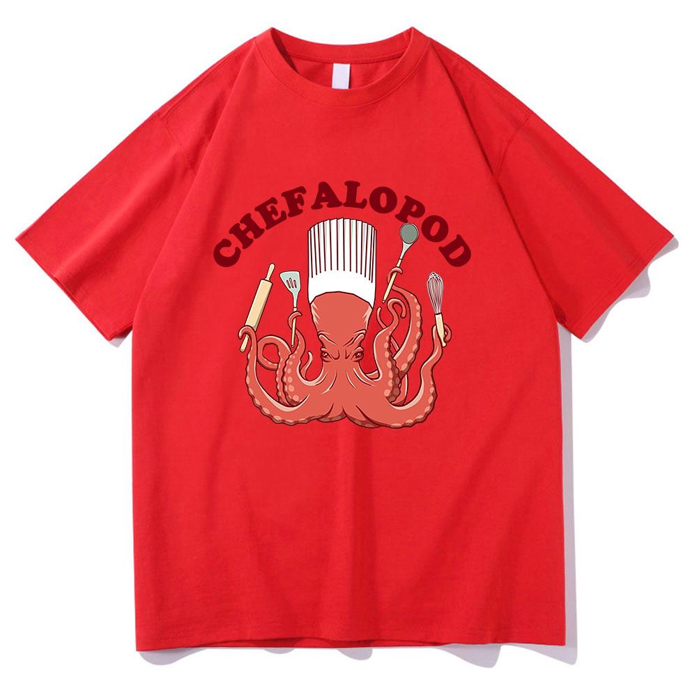 Gil Just 86d The Fish Tshirt Octopus Chef Funny Unisexunisex Clothing Harajuku Clothes Summer Tops Unisex Cotton Graphic T Shirts