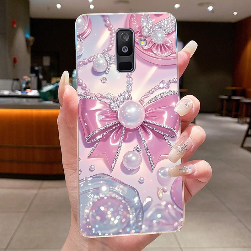 For Samsung A6+ A6 2018 SM-A605G A600F Back Cover For Samsung Galaxy A6 Plus 2018 Case Clear Fashion Butterfly Flower Phone Case