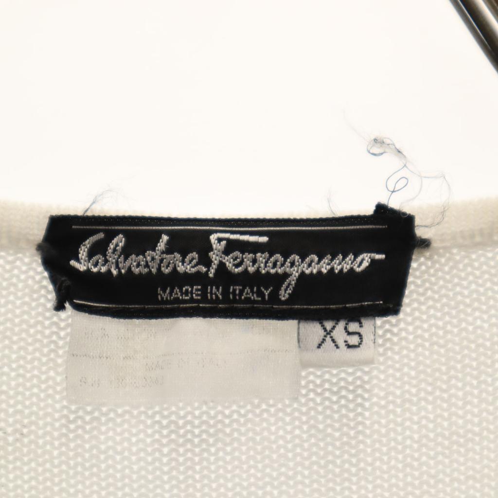 Salvatore Ferragamo 90s Made in Italy Old Short sleeve knit XS white Women Used