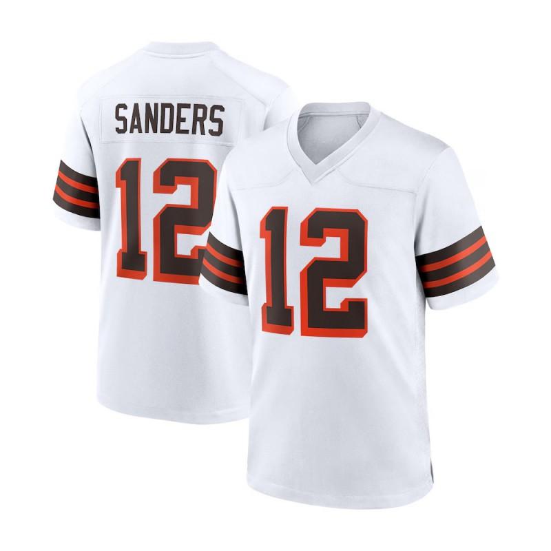 Cleveland Browns 12 Sanders 95 Garrett Football Jersey Mens Womens Sports Uniform