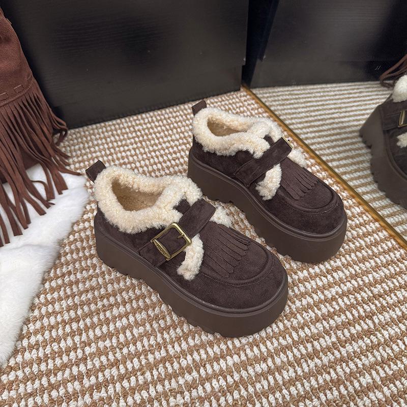 Women s Fashion Soft-Sole Winter Warm Fleece-Lined Snow Boots with Fleece Lining Short Boots with Fleece Lining Non-Slip Casual Sports Fuzzy Boots 35