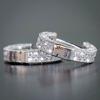 Hip Hop Fashion Double-row Full-Zircon Hoop Earrings for Men Women Classic Personality Daily Wear Gifts Stainless Steel Jewelry