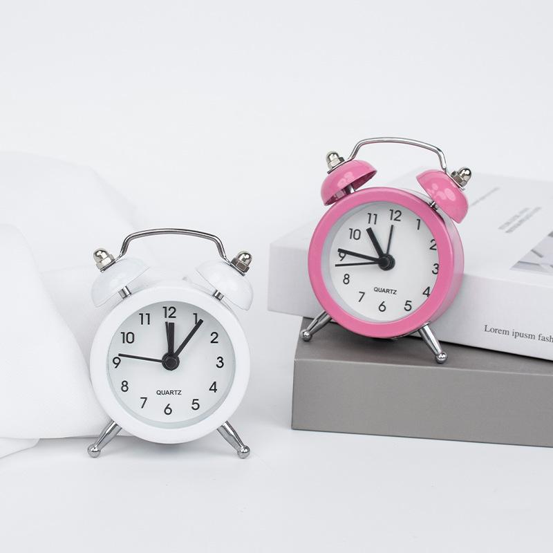Creative Children's Alarm Clock On the Head of the Student's Bedside Cute Cartoon Silent Simple Bedroom Mini Loud Table Alarm Clock