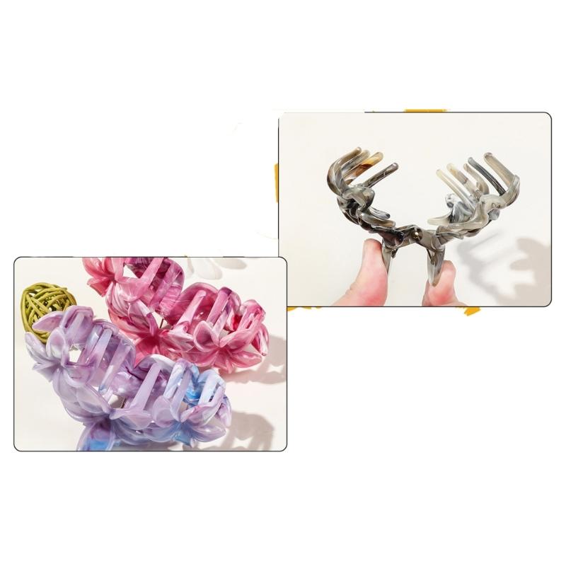 Delicate Frangipani Pattern Hair Claw Clip Lightweight Plastic Hairpin for Women Girls Fashion Hair Accessories