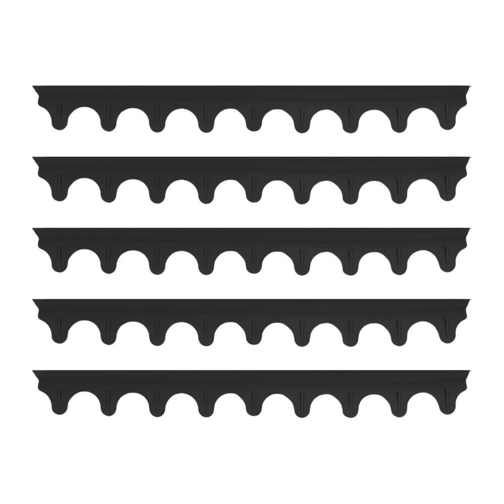 5 PCS Heat Resistant Stove Gap Cover Black Oven Gap Cover Durable Kitchen Gap Filler Stovetop Oven