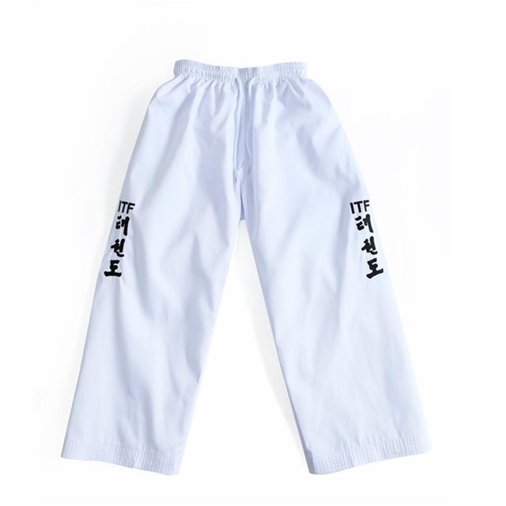 Conjunto de Taekwondo Karate LanBuff e Tamanhos de Calças Uniforme Branco, 100% Algodão, 3 Peças (Top + Cinto), Unissex, (90-190 cm), 170cm,