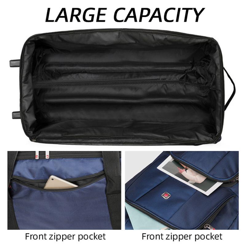 Wheel Bag Large-capacity Oxford Cloth Trolley Travel Bag for Men Women Going Out To Work Storage Folding Luggage Bag Checked Luggage Bag