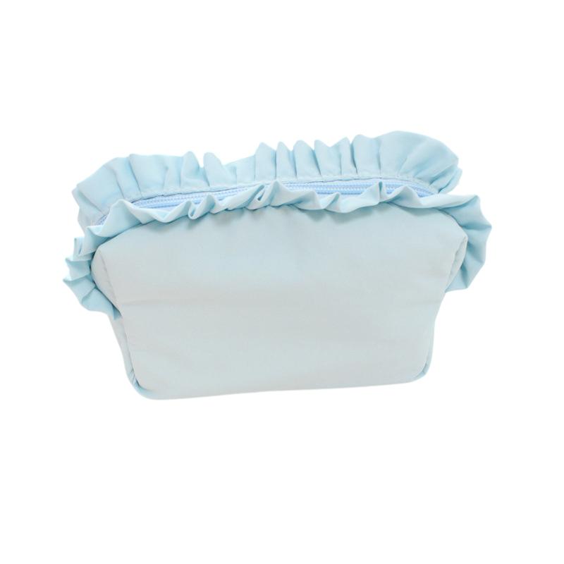Ruffle Cosmetic Bag Multi-Color Cute Makeup Pouch Zipper Travel Portable Toiletry Organizer Bag For Women Girls