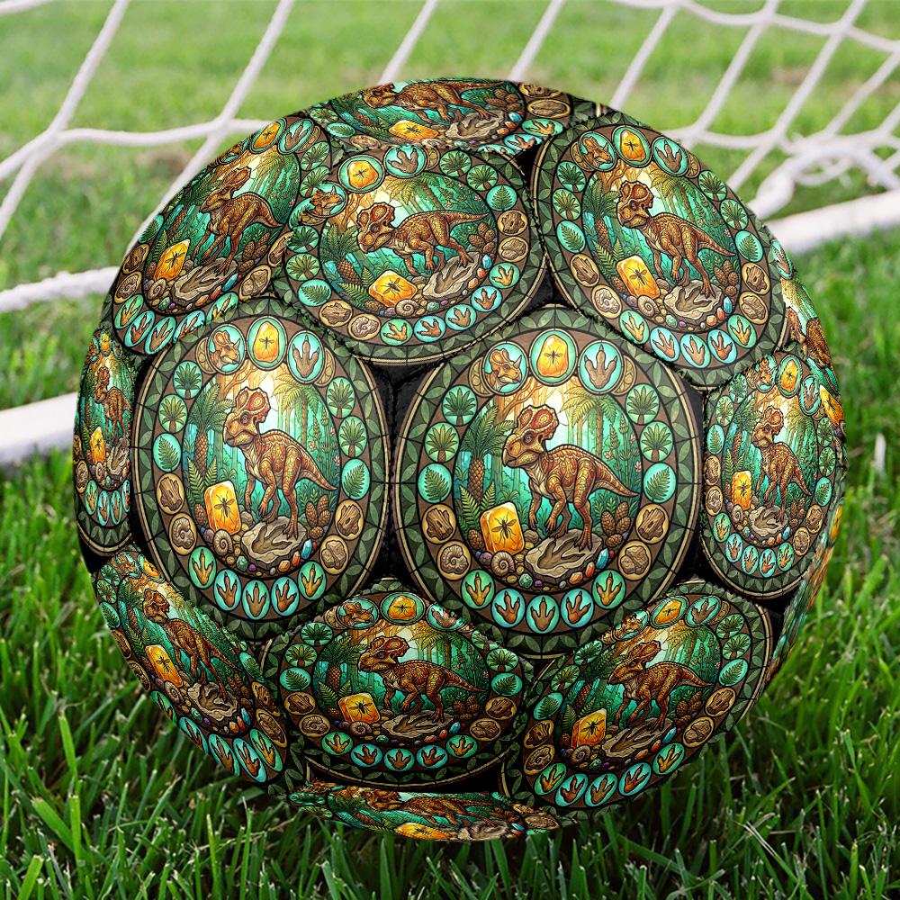 Prehistoric Glass Round Football Size 5 Adult Ball Suitable for Training Matches and Outdoor Team.