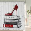 Modern and Fashionable Perfume and Flower Style Shower Curtain Bathroom Bath Curtain Home Decoration Curtain With Hooks
