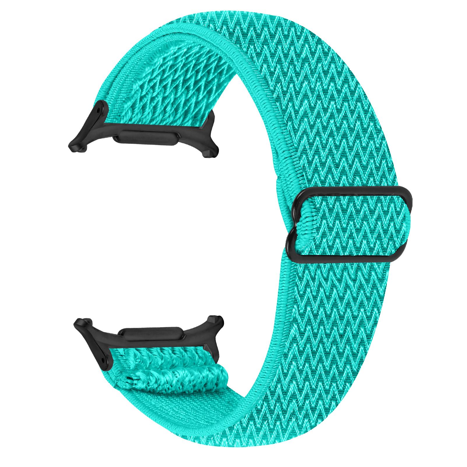 

Elastic Band for Samsung Galaxy Watch8 44mm/40mm/Watch8 Classic 46mm Watch Strap with Black Connector Mint Green