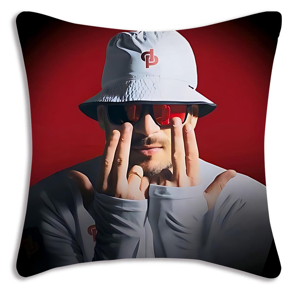 

Rapper JuL Cest Pas Des Lol Pillow Covers Cartoon Sofa Decorative Home Doublesided Printing Short Plush Cute Cushion Cover 66x66cm