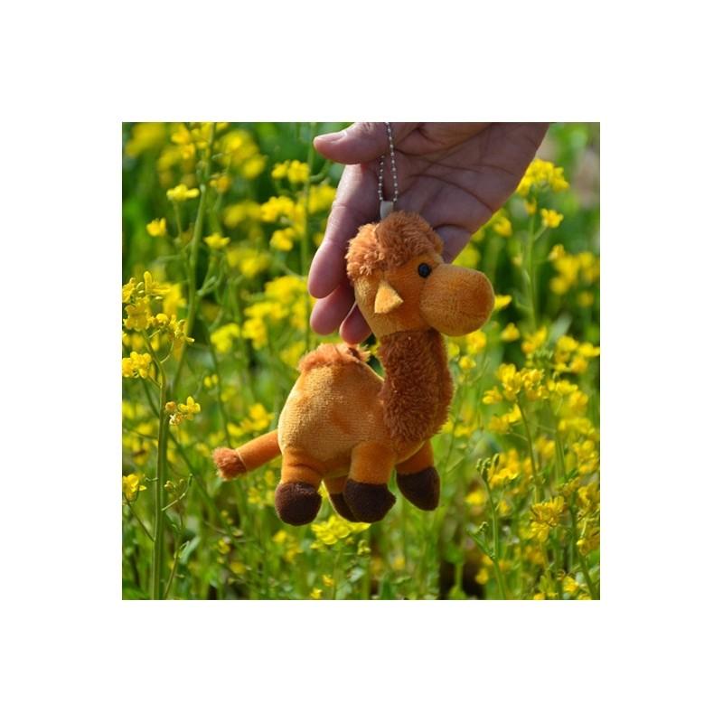 Cute Desert Camel Plush Keychain Toy Mini Stuffed Animal Doll For Children