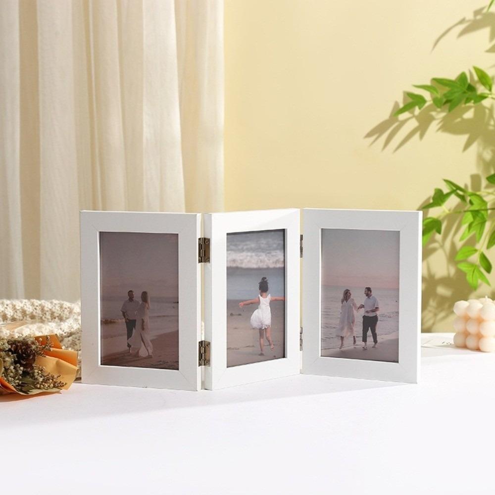 Triplex Frame Folding Photo Frame Rectangular Hinge Photo Frame  Living Room Decor