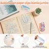 12 Pcs Sublimation Paper Clips Blanks Jumbo, 4x2 Inch Jumbo Paper Clips Clear for Heat Transfer DIY Design, Acrylic Sublimation Blanks for Crafts,