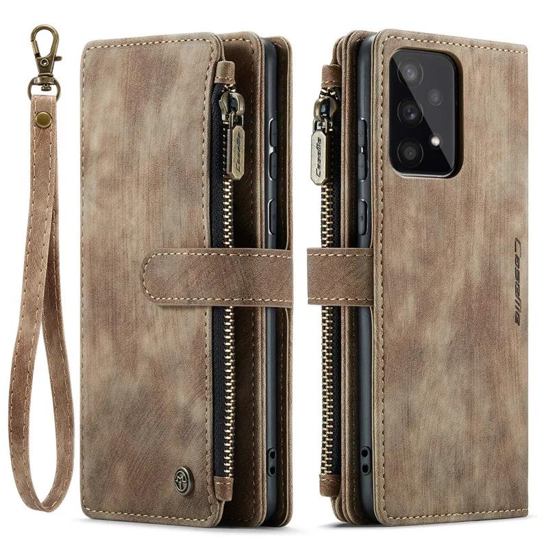 Business Flip Leather Case For Samsung Galaxy A56 A36 A16 A55 A35 A25 A15 A54 A34 A14 A53 A33 A13 A52 Zipper Wallet Card Cover