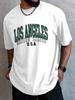Unisexs Summer 100 Cotton Fashionable Casual Loose Plus Size Chicago USA Printed Sports Round Neck Short Sleeved Tshirt Top