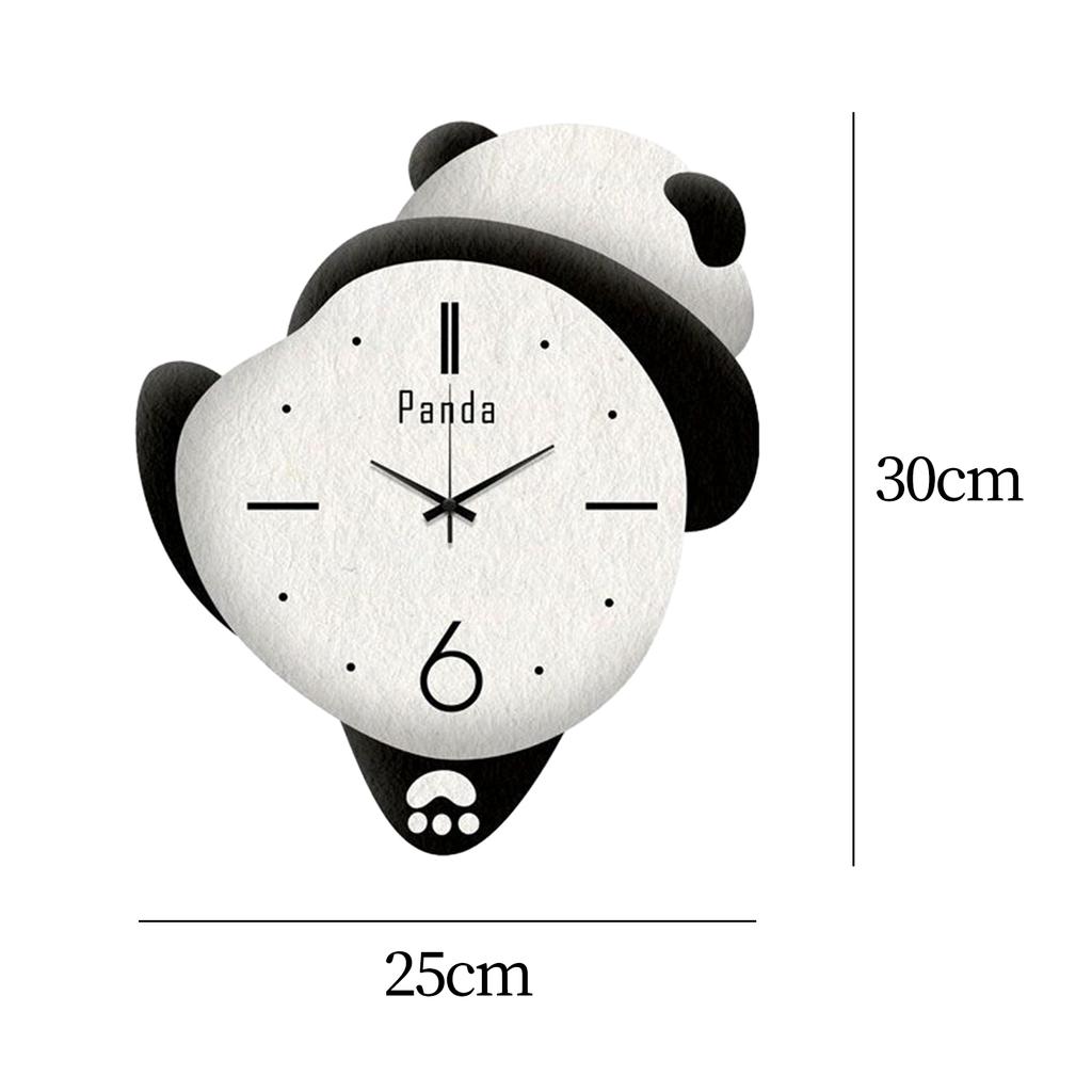 Panda Decor Silent Wall Clock Decorative Clock Adorable Battery Operated Room Mute Fashion Kitchen Wall Clocks Sweep Movement