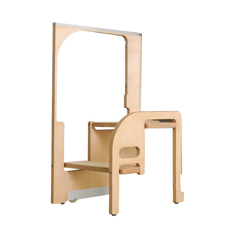 Multifunktionale zweistufige Klappleiter & Kindertrittschemel mit Stauraum