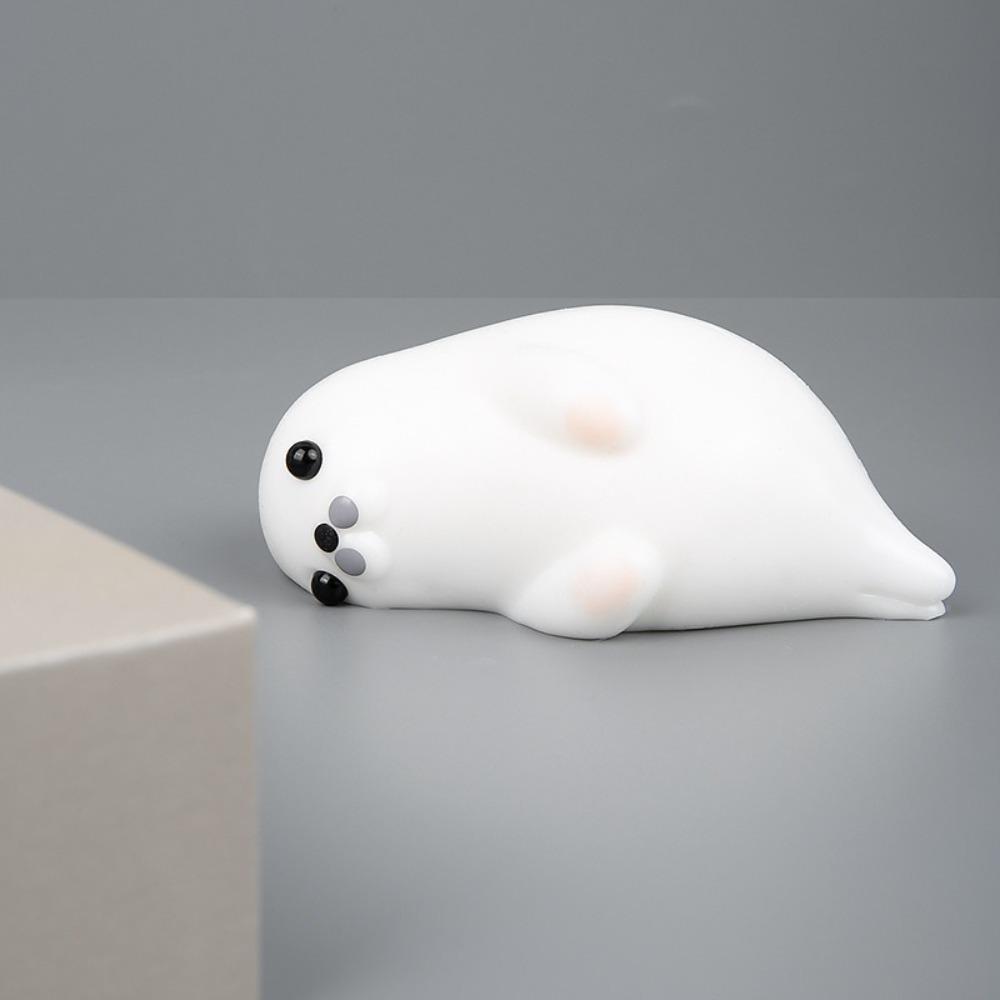 Realistische Mini Zeehond Langzame Terugslag Squishy Decor Knijpspeeltje Voor Volwassenen Kantoor Dagelijkse Reizen Stressverlichter Accessoire