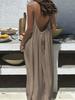 2025 European Summer Women's Bohemian Backless Spaghetti Strap Beach Dress
