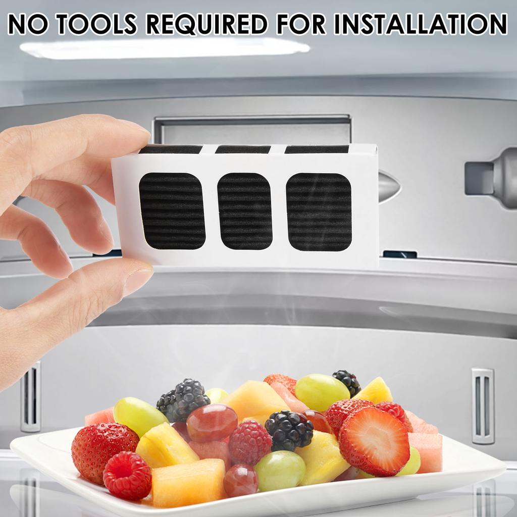 6 Stück Kühlschrank-Luftfilter-Ersatz für Paultra2 Luftfilter Wiederverwendbarer Aktivkohle-Luftfilter Einfache Installation Kühlschrank