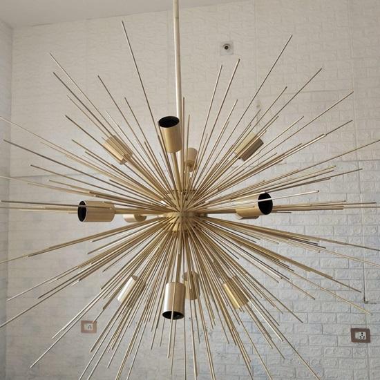 12-světlový mosazný lustr Sputnik v moderním stylu poloviny století, nastavitelný stropní lustr do jídelny, obývacího pokoje, ložnice, vstupní haly