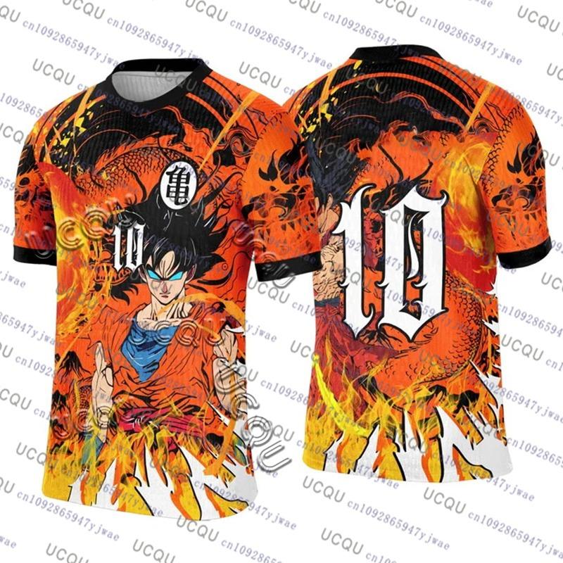 2025 Japanse Anime Voetbalshirt Dragon Ball Heren/Dames Oversized T-shirt Zomer Sneldrogend Sport Ademend Bandai Cosplay T-shirt